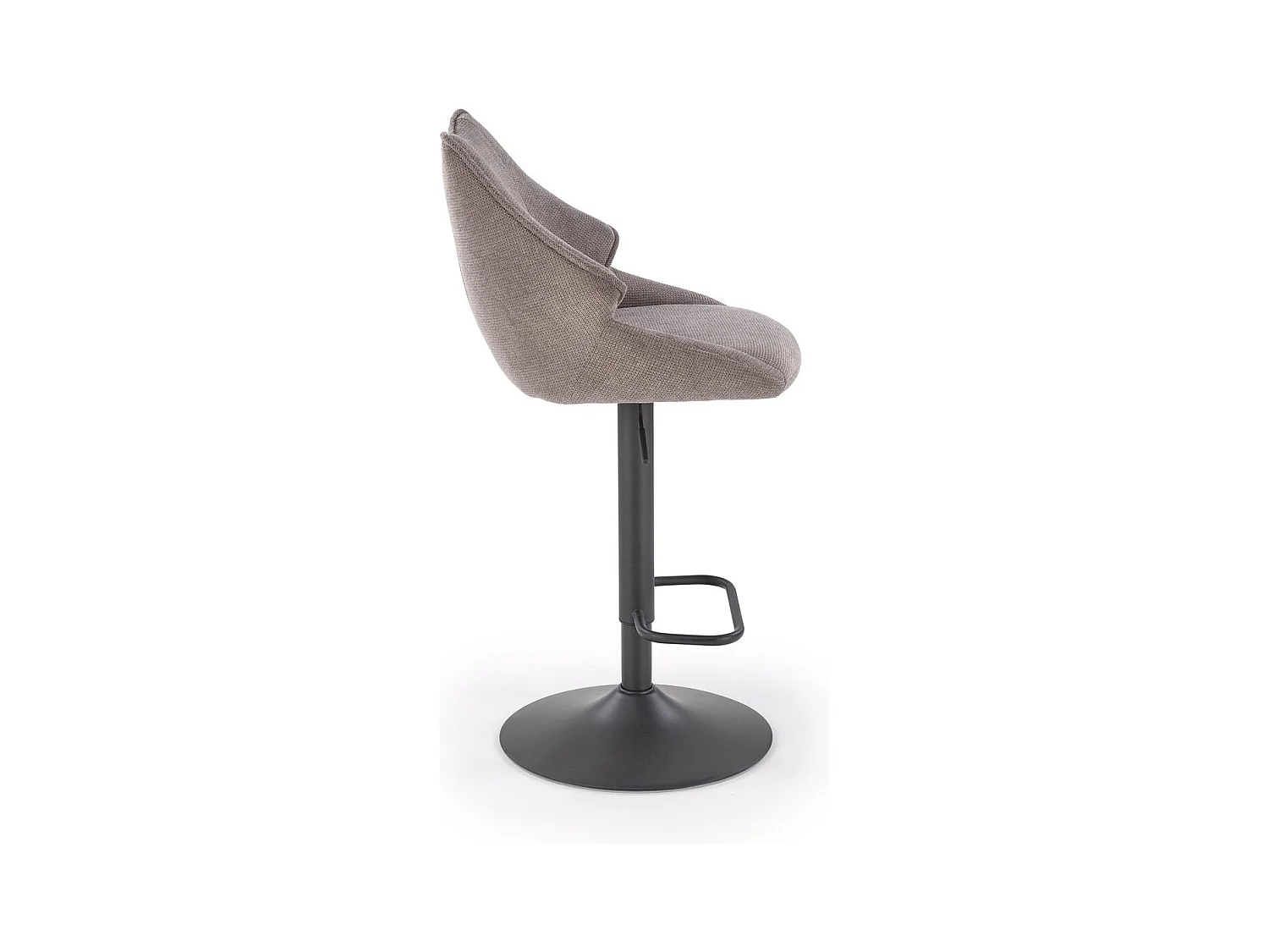 Tabouret de bar H122/revêtement tissu/métal/Gris