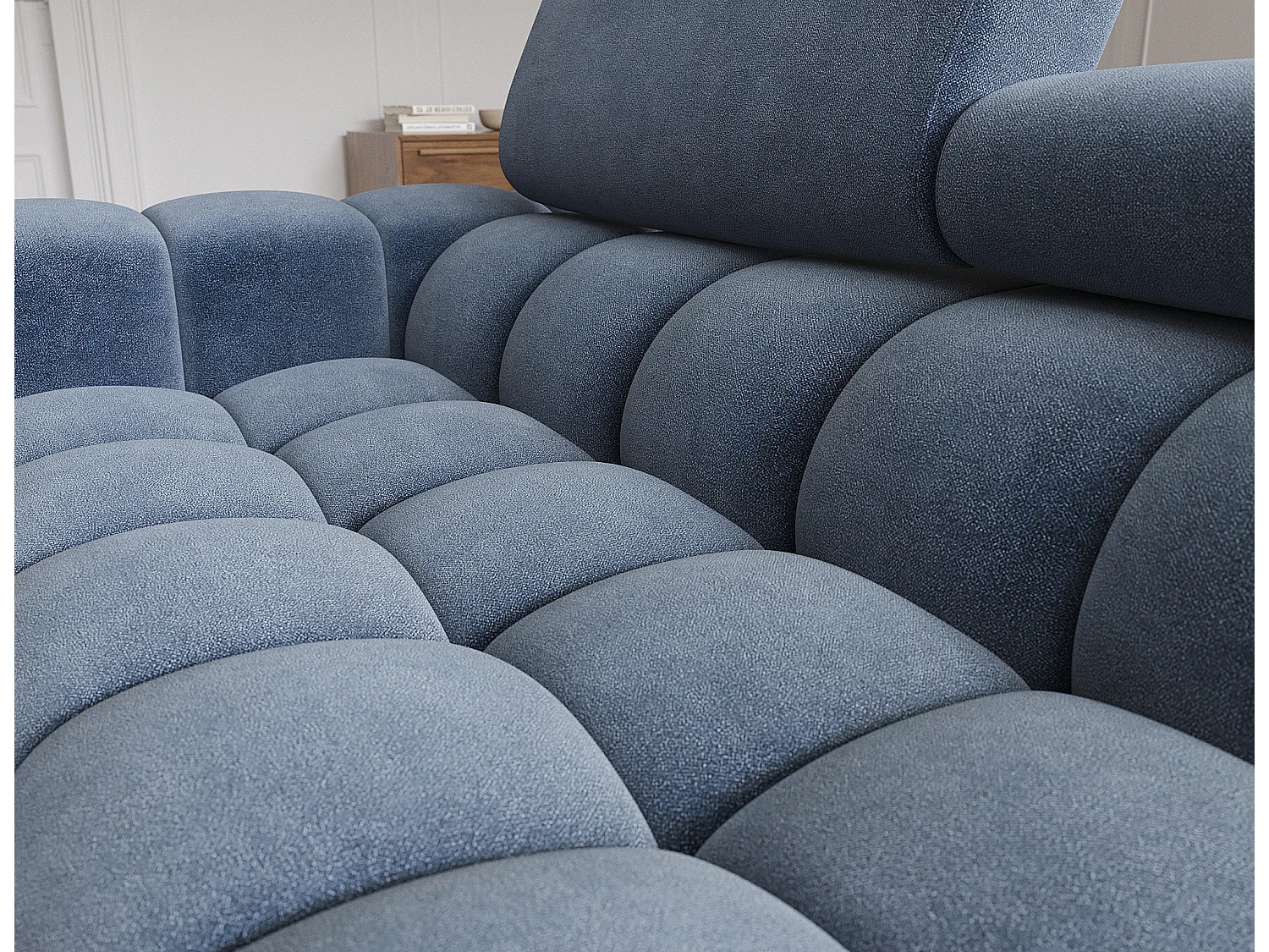 Canapé d'angle Roman R/revêtement tissu/bleu