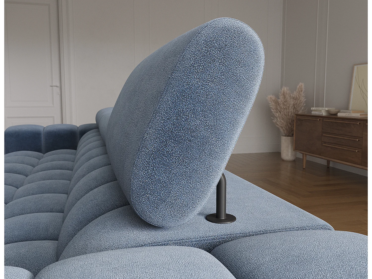 Canapé d'angle Roman R/revêtement tissu/bleu