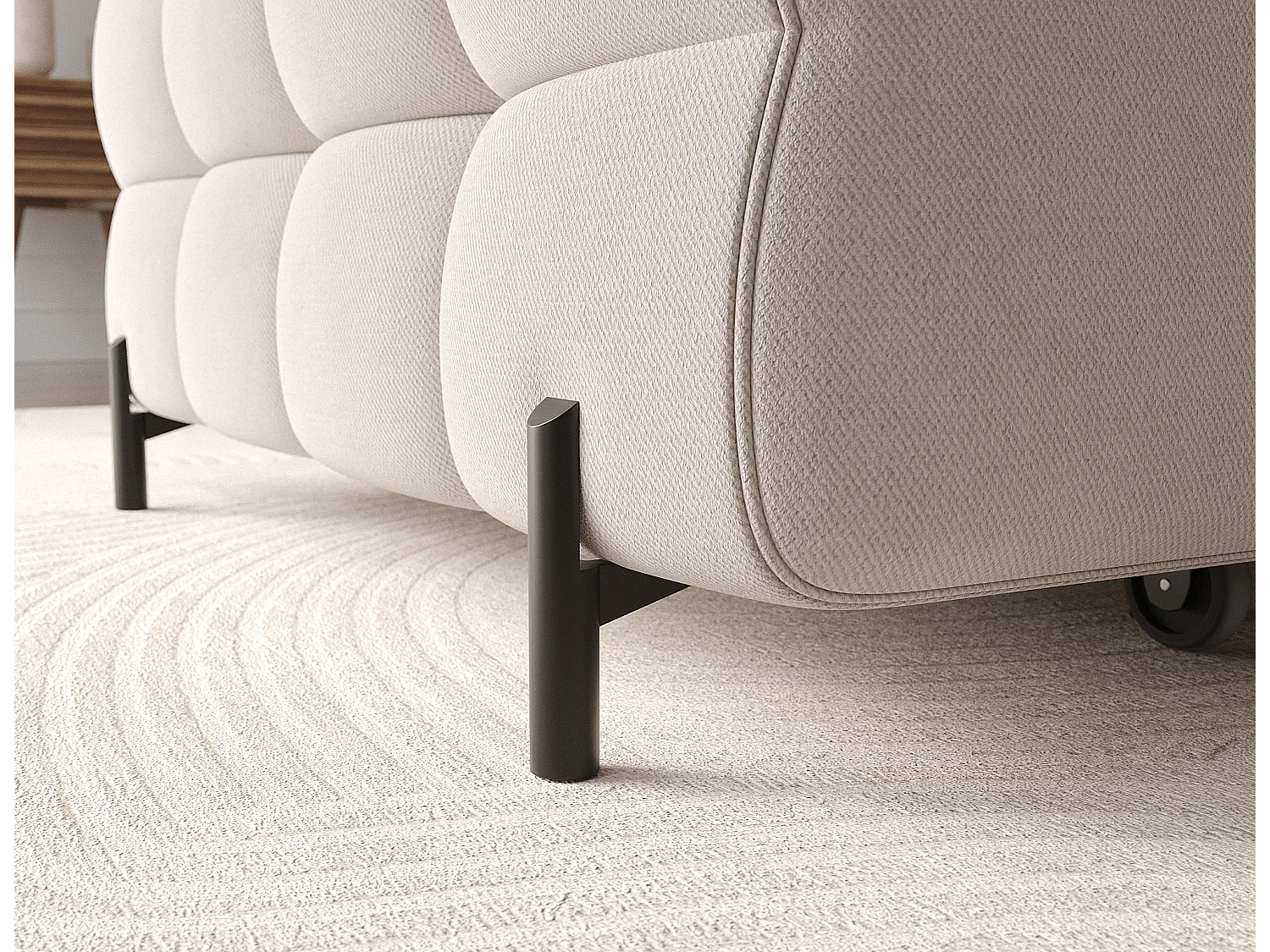 Canapé d'angle Roman en tissu beige avec coffre de lit et dossier réglable - Convertible Bz - Habitat contemporain