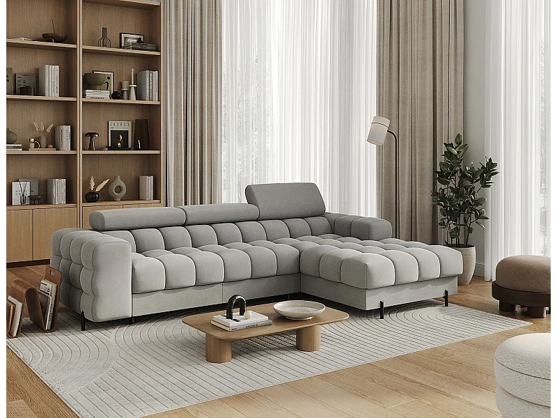 Canapé d'angle Roman R/revêtement tissu/gris