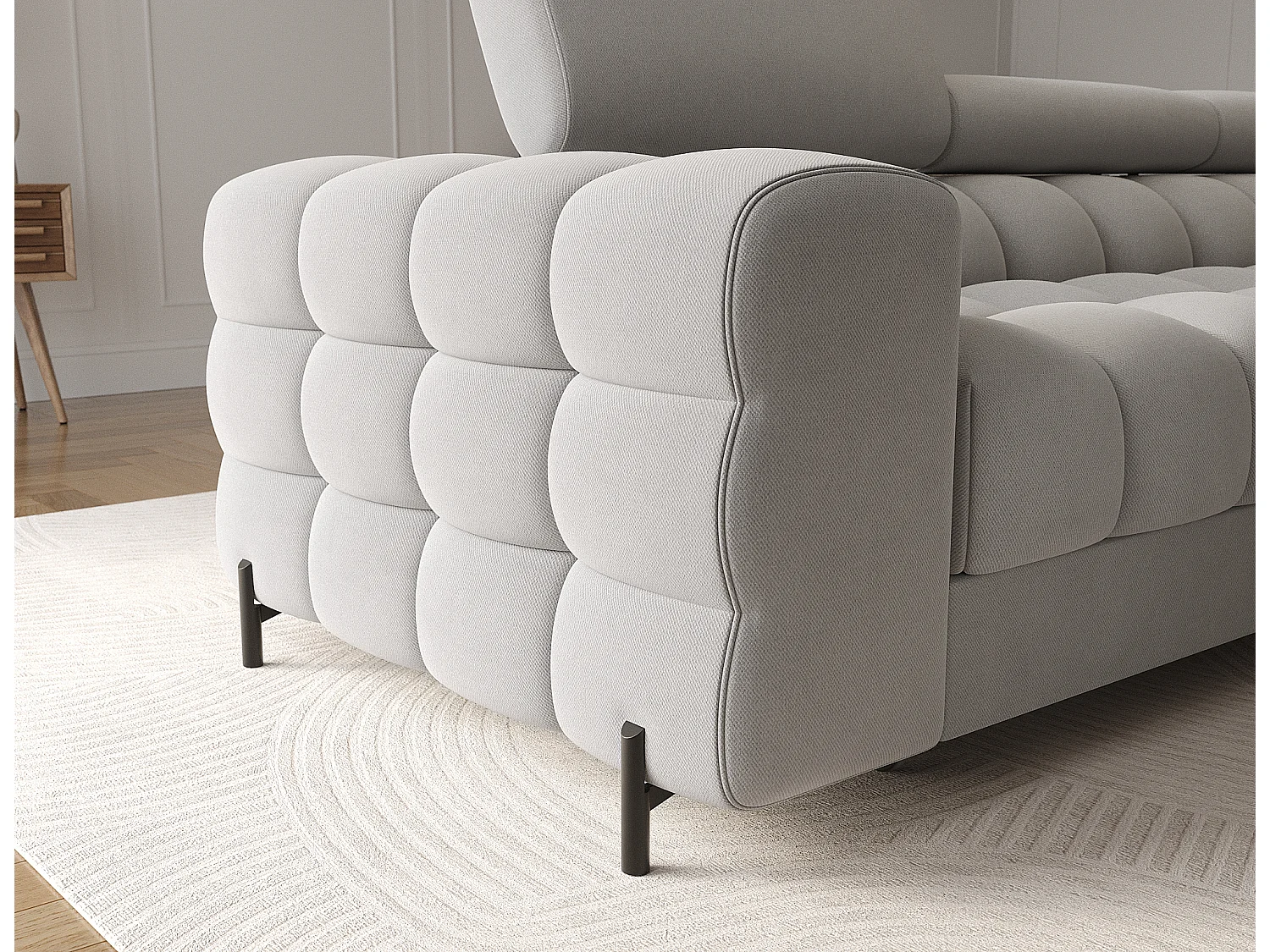 Ecksofa Roman R/Stoffbezug/Grau