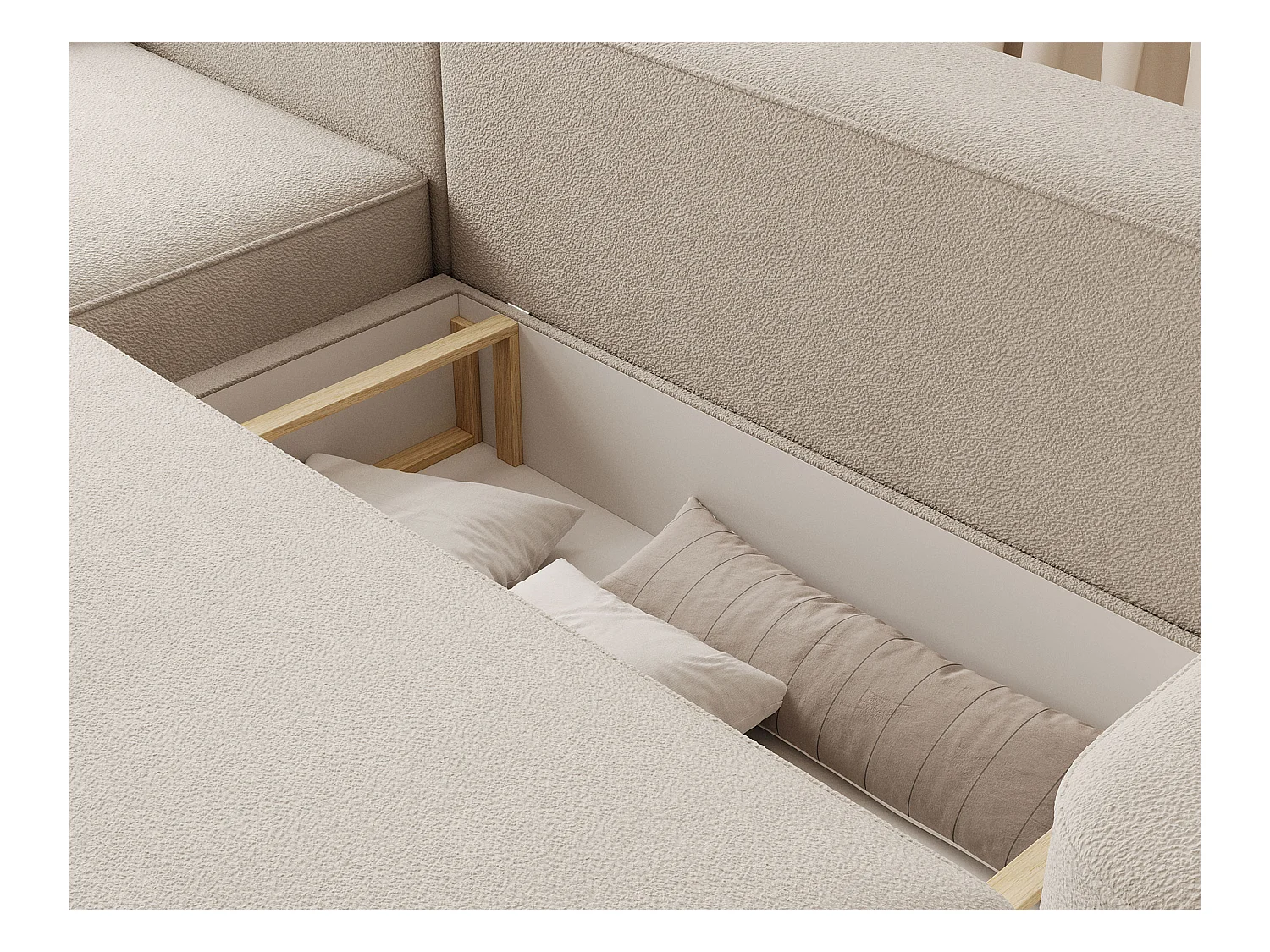 Canapé d'angle Weggis L/Tissu/Beige