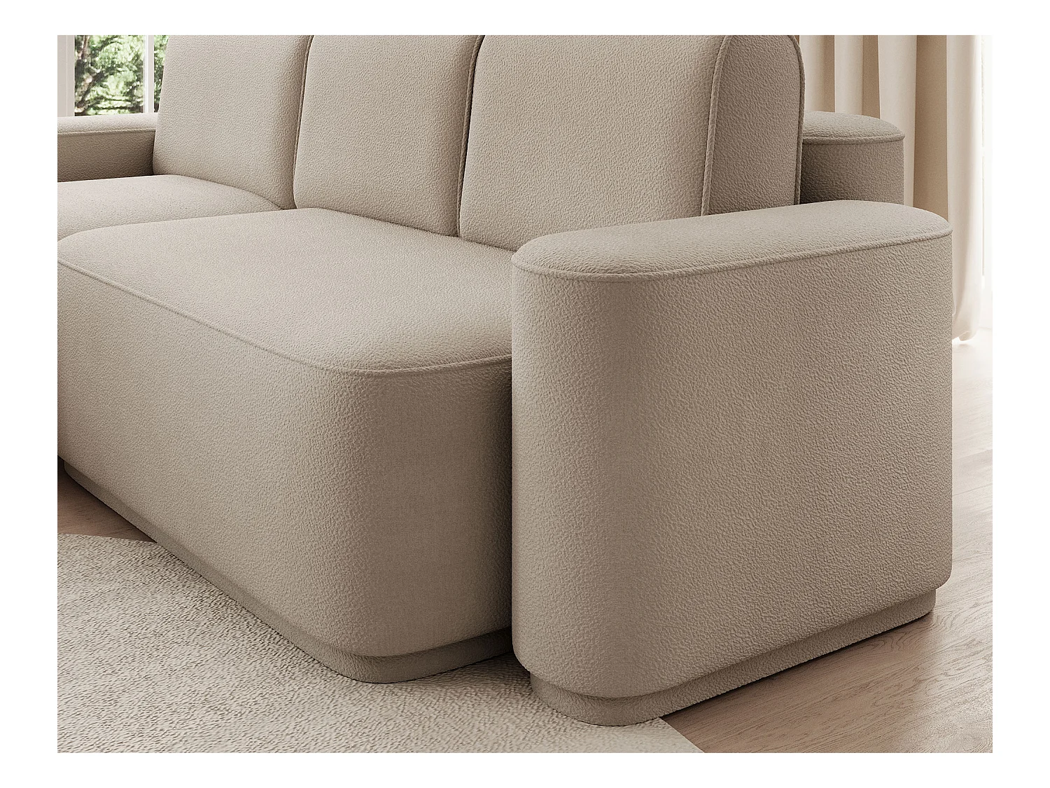 Canapé d'angle Weggis L/Tissu/Beige