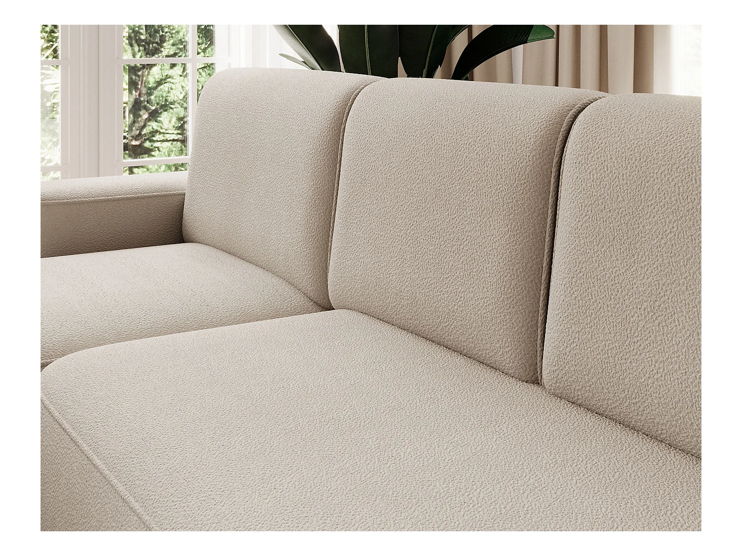 Canapé d'angle Weggis L/Tissu/Beige