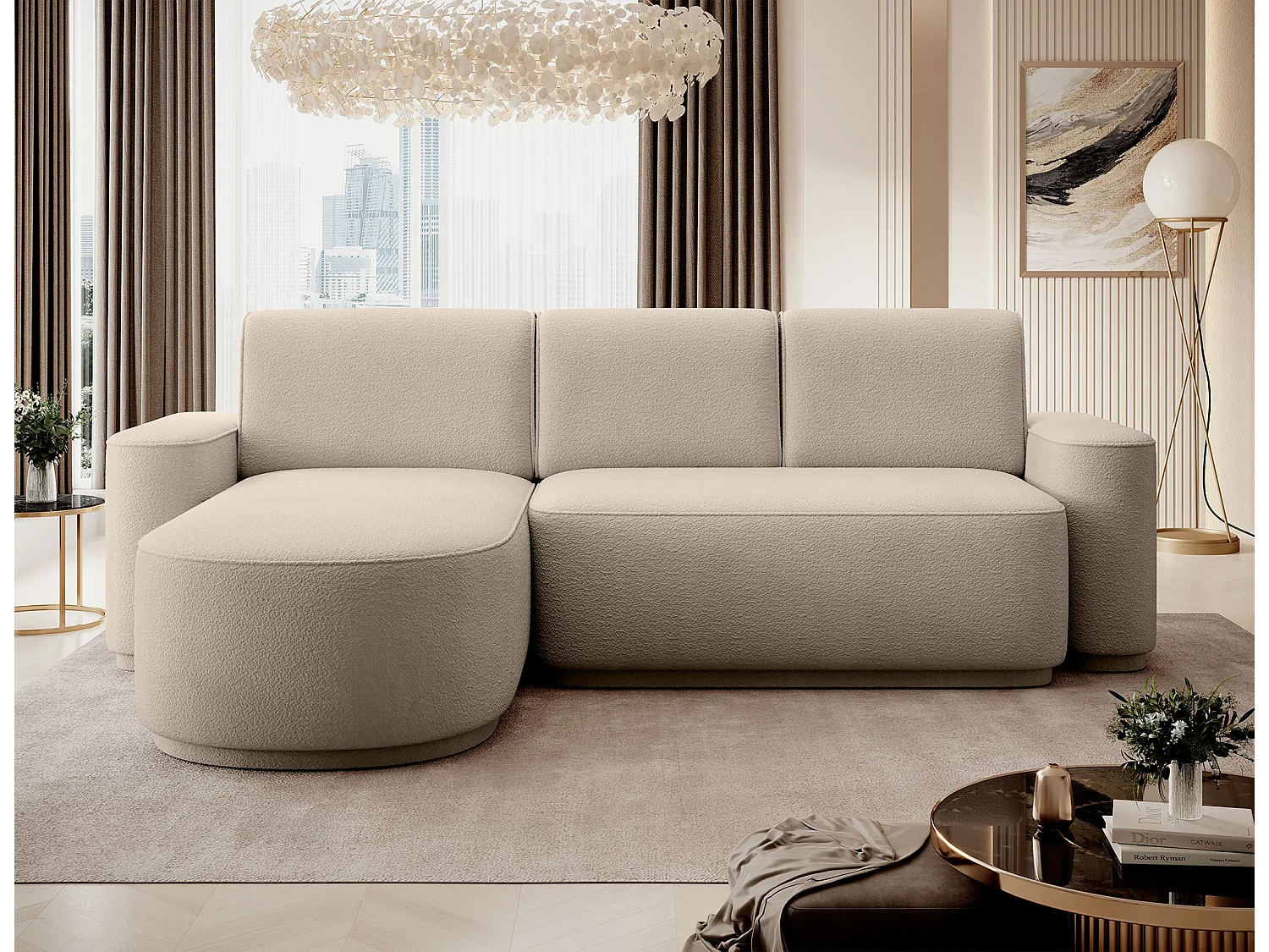 Ecksofa Weggis/Stoffbezug/Beige