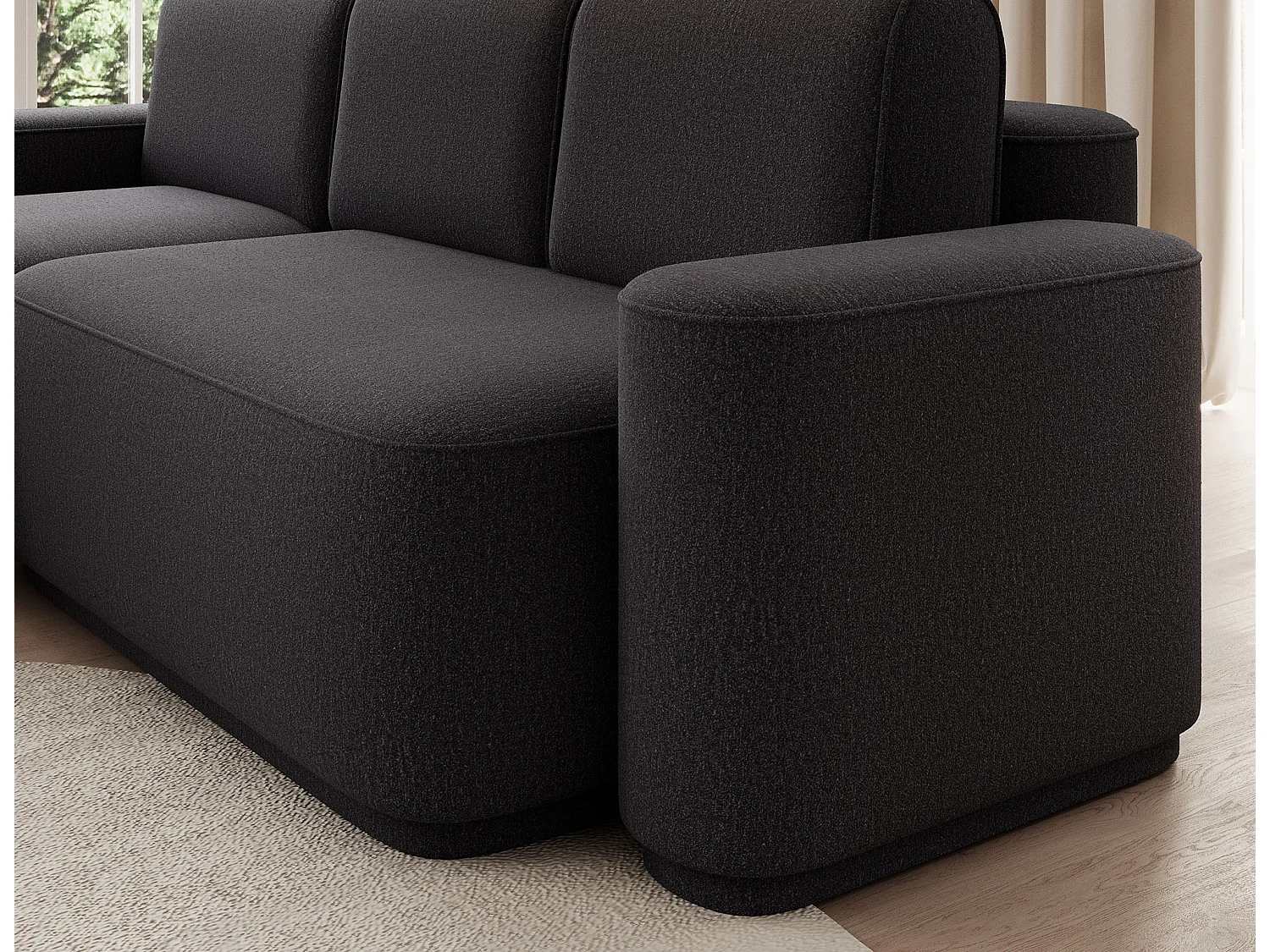 Ecksofa Weggis/Stoffbezug/Schwarz