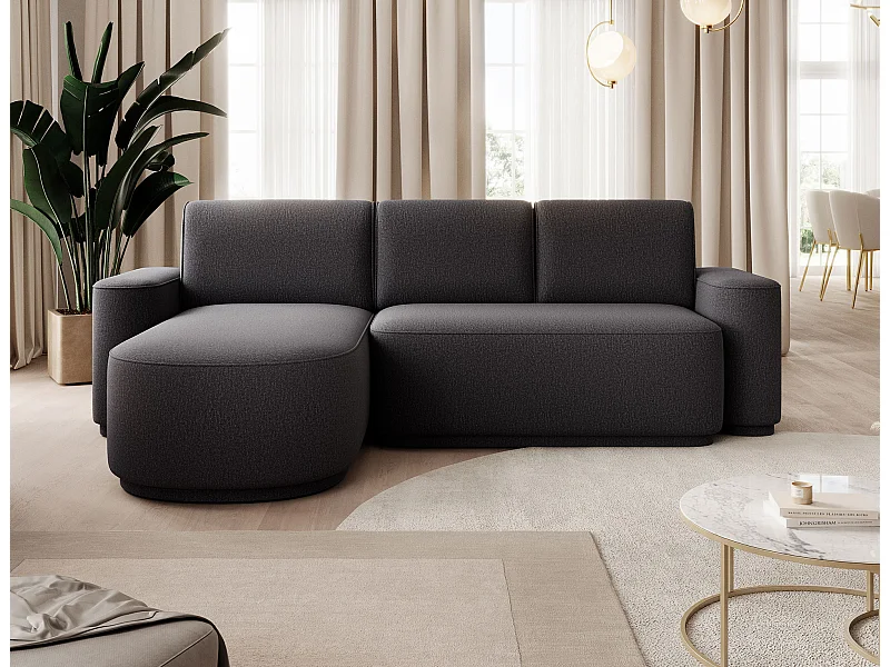 Ecksofa Weggis/Stoffbezug/Schwarz