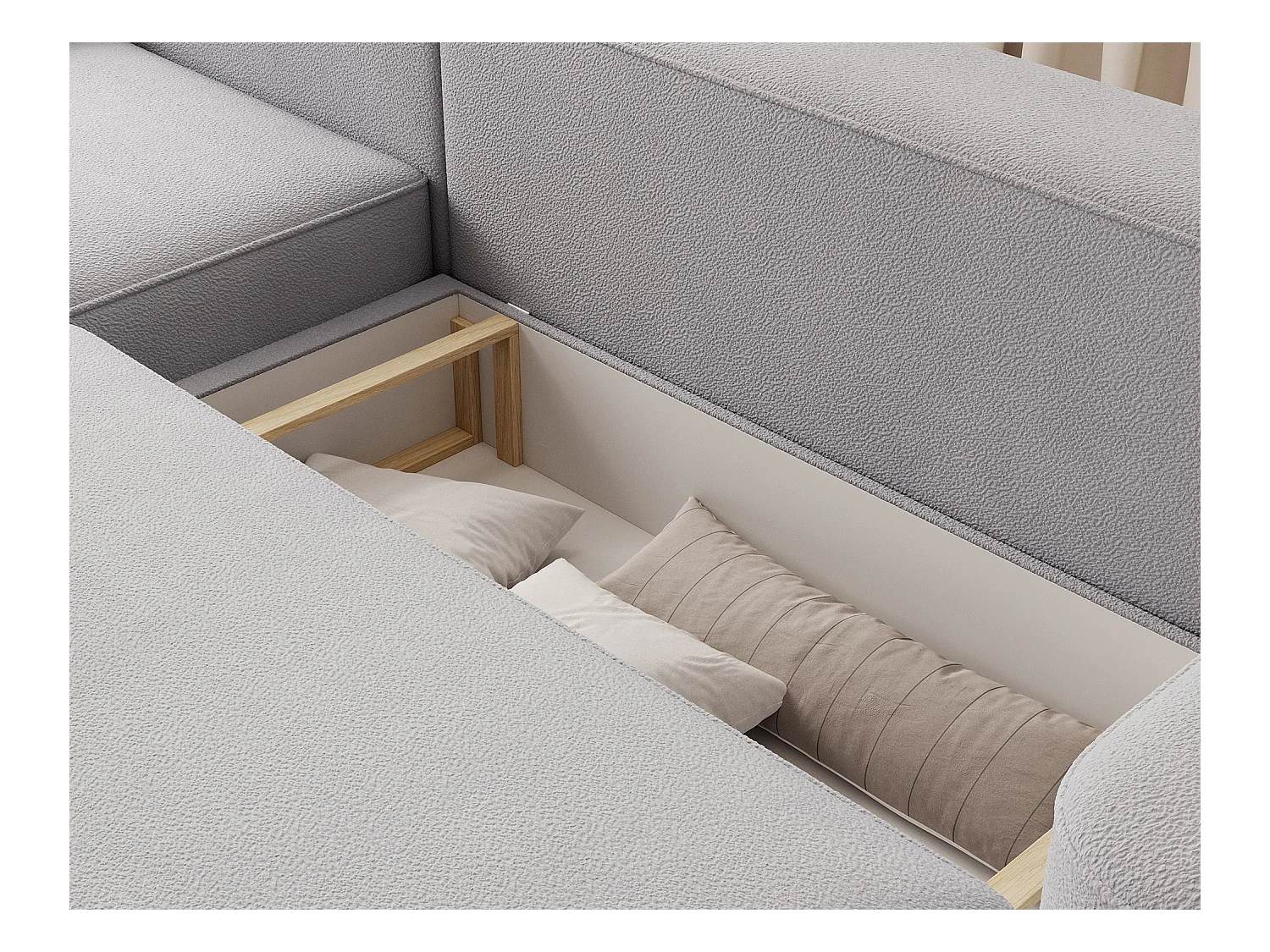 Canapé d'angle Weggis L/Tissu/Gris