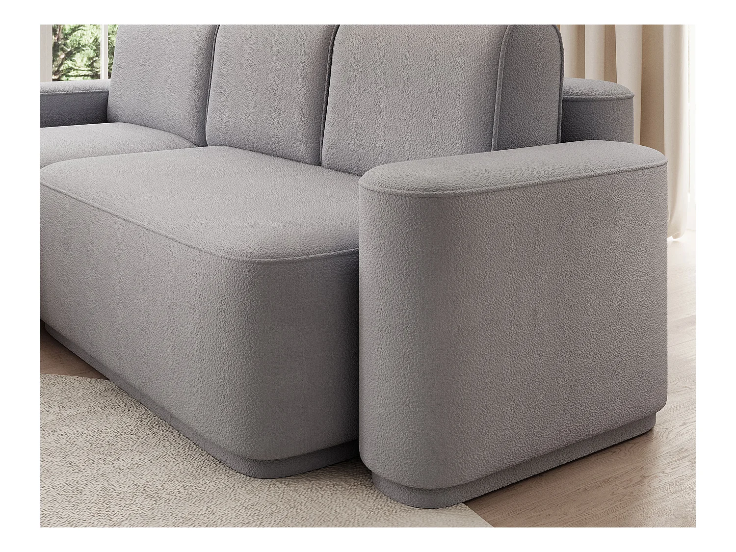 Canapé d'angle Weggis L/Tissu/Gris