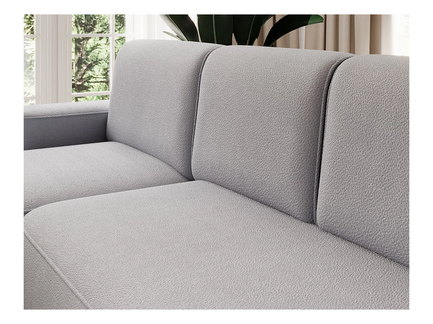 Canapé d'angle Weggis L/Tissu/Gris