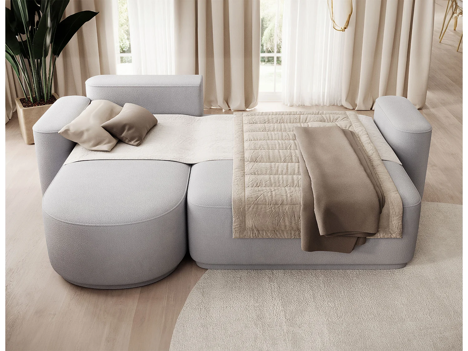 Divano angolare Weggis/Tessuto/Grigio