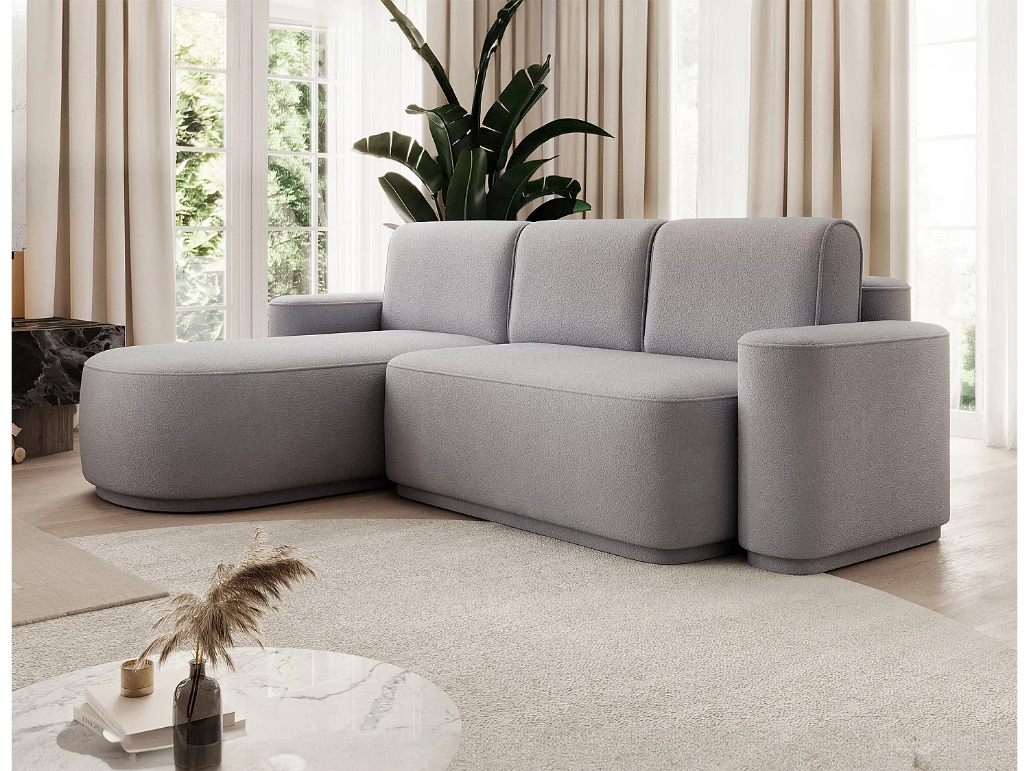 Divano angolare Weggis/Tessuto/Grigio