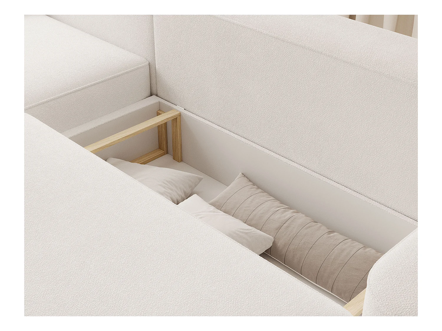 Canapé d'angle Weggis L/Tissu/Blanc