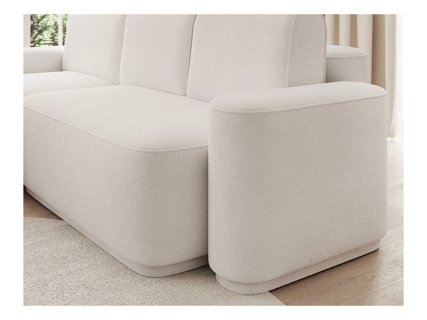 Canapé d'angle Weggis L/Tissu/Blanc