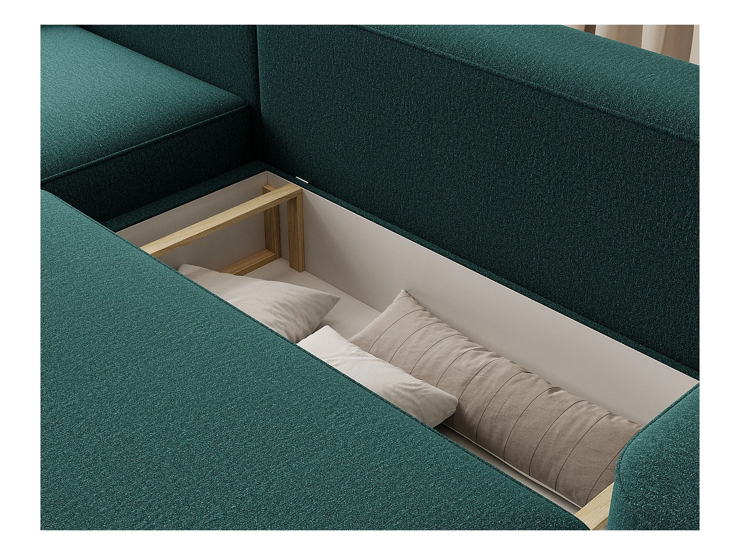 Canapé d'angle Weggis L/Tissu/Vert