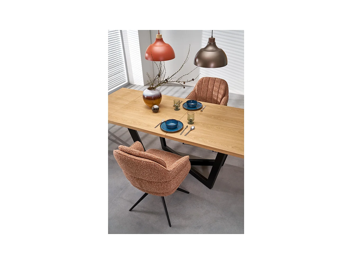 Esstisch Massive (90x160-250)/MDF/braun