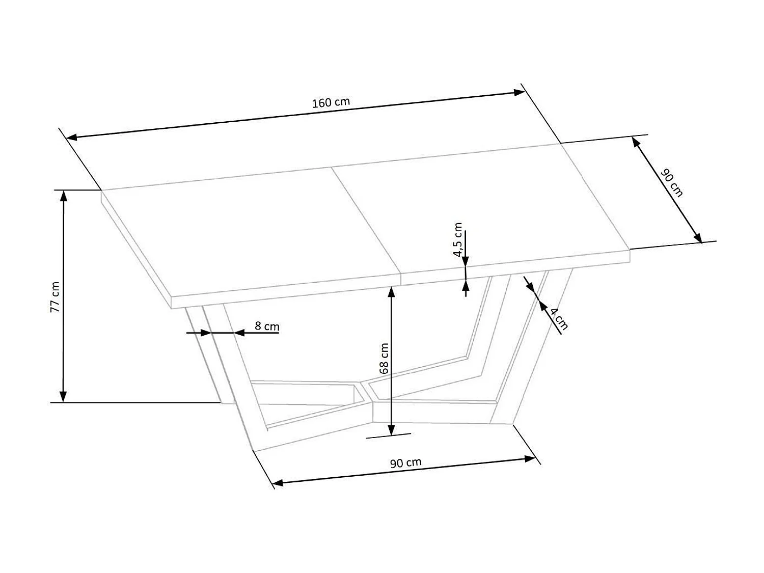 Tavolo da pranzo Massive (90x160-250)/MDF/marrone
