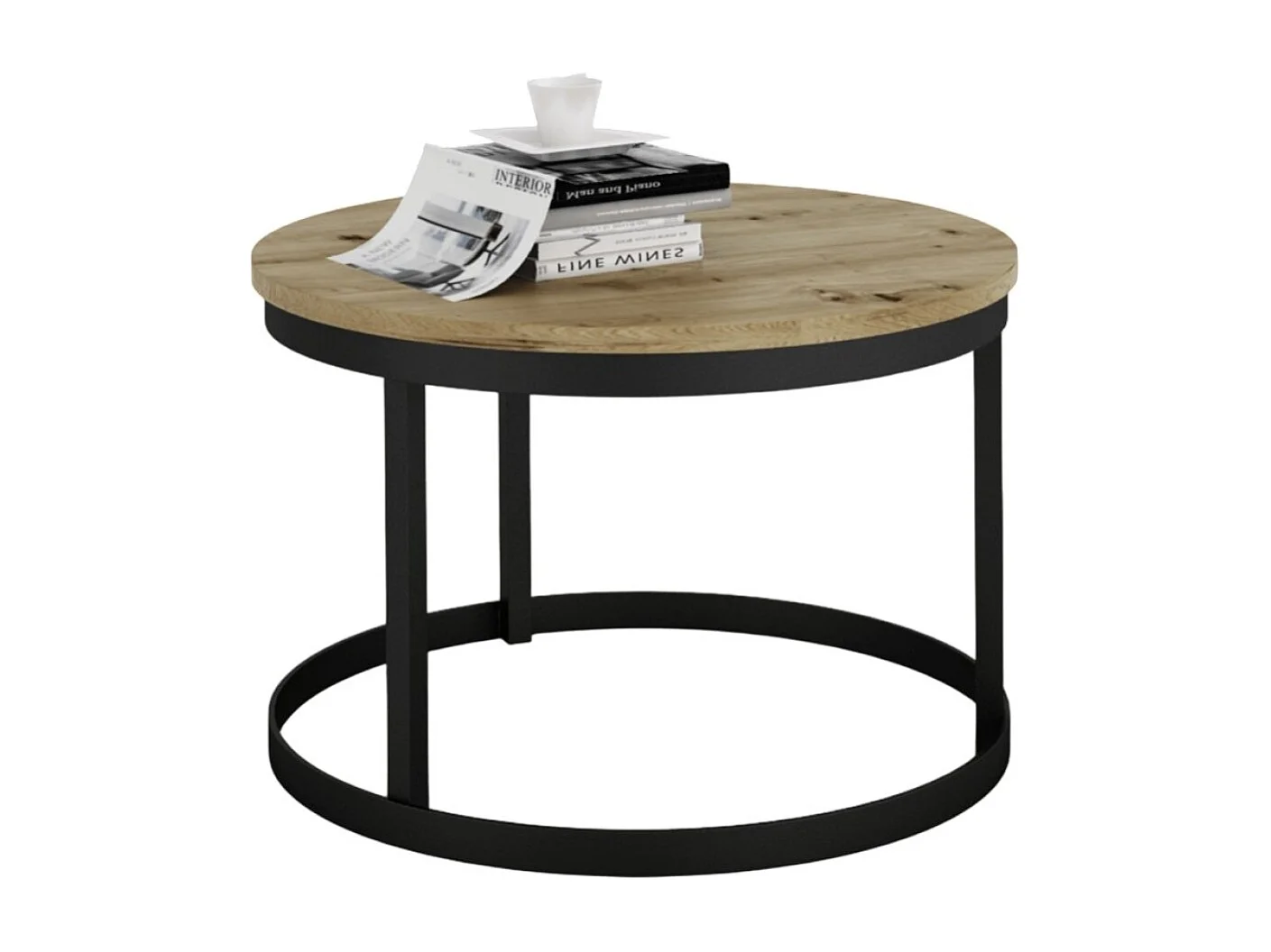 Tavolino da caffè Rini/Metallo/Compensato/marrone