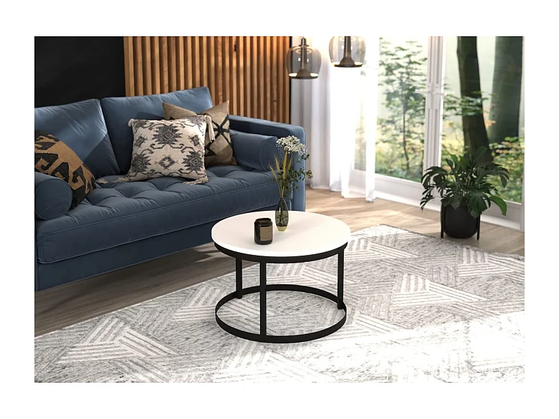 Couchtisch Rini/Metall/Sperrholz/Weiss