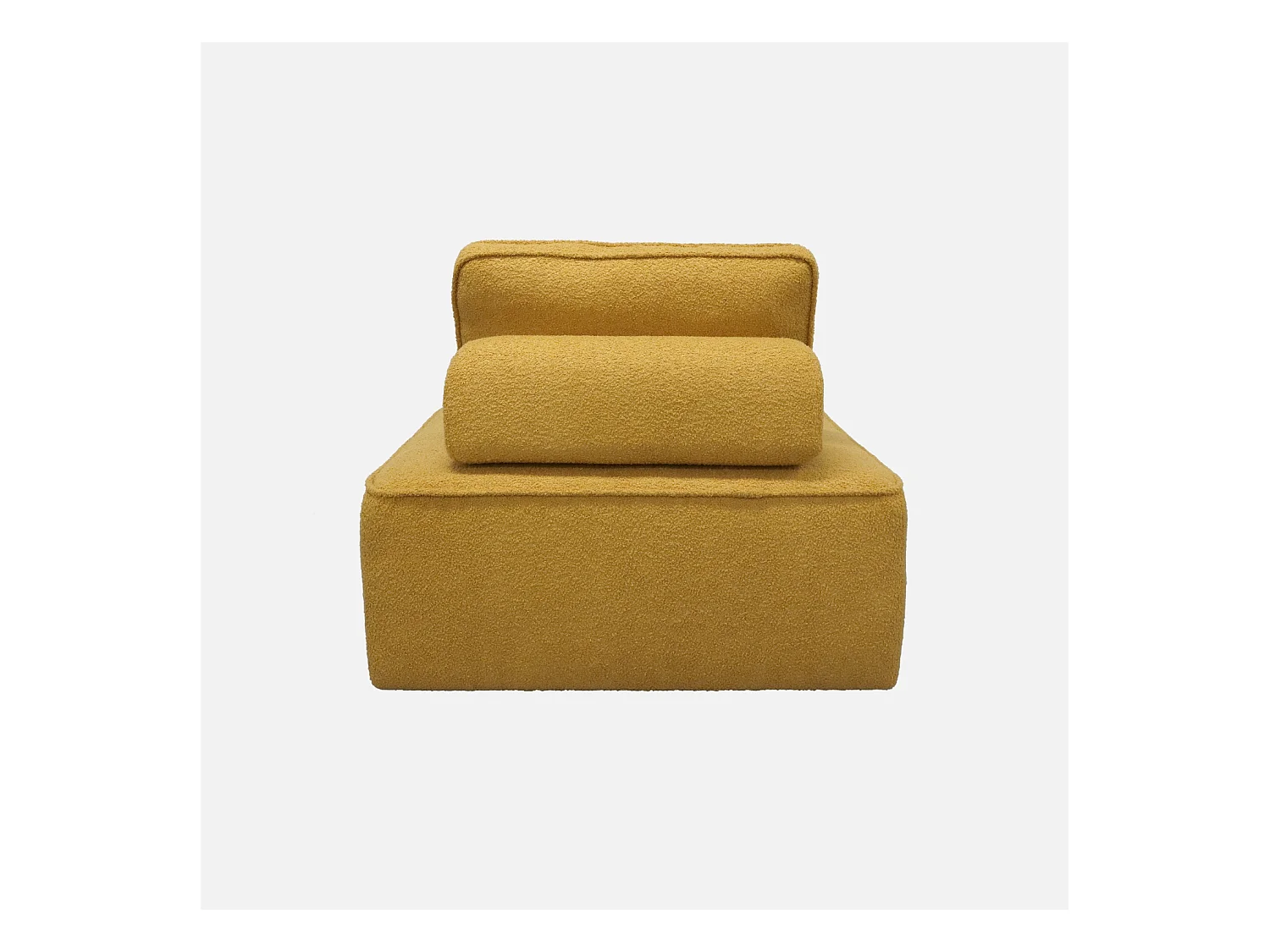 Divano modulare in bouclé, 2 posti, mostarda