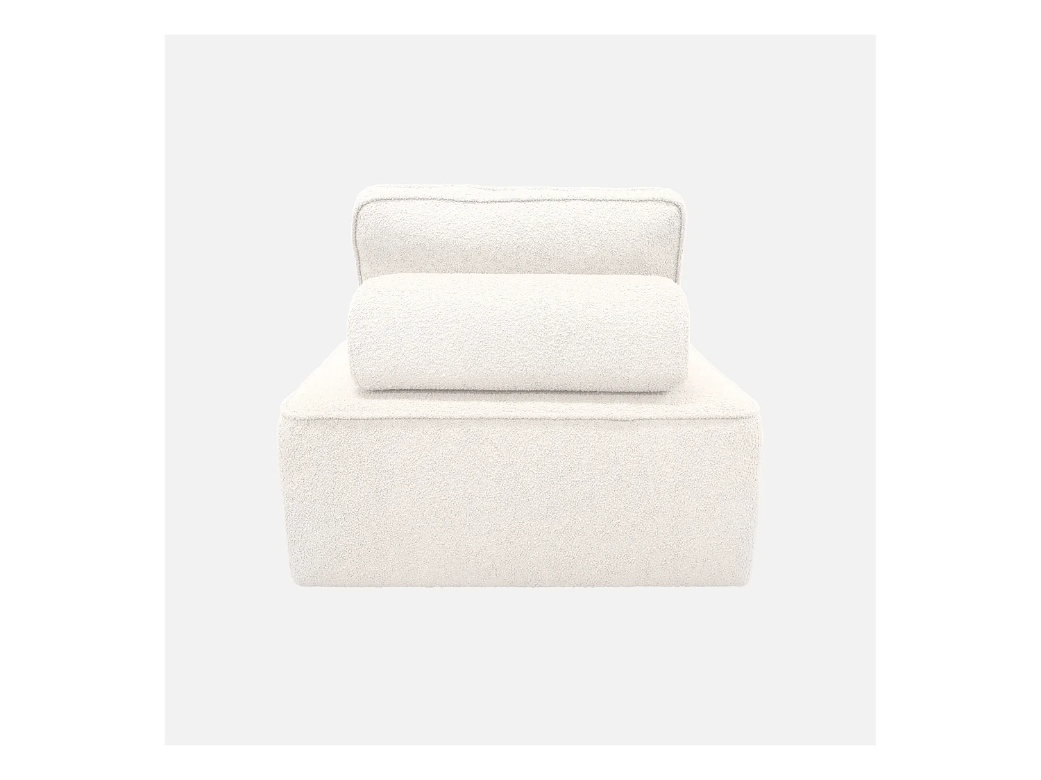 Sofá modular en tejido borreguito, 2 plazas crema