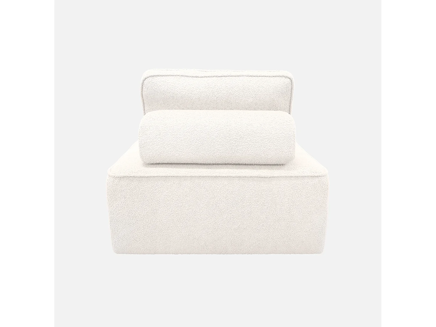 Sofá modular en tejido borreguito, 3 plazas crema