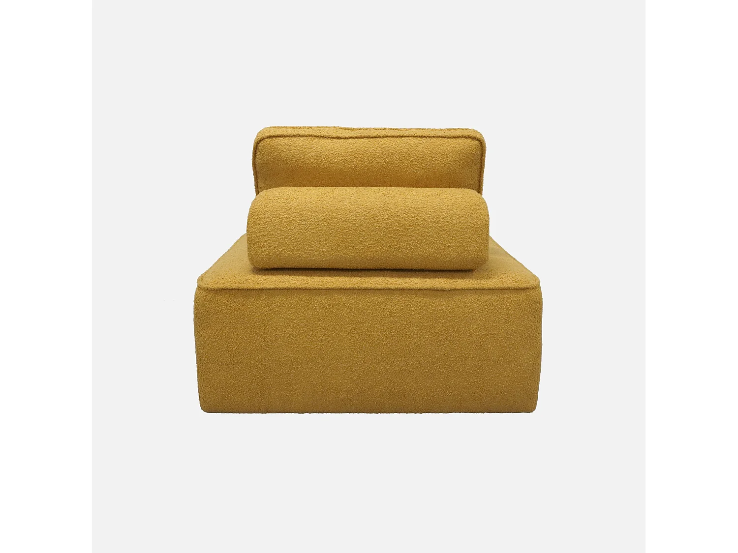 Divano modulare in bouclé, 3 posti, mostarda