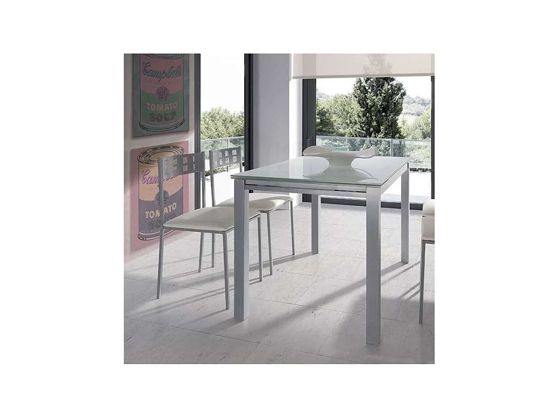 Pack de 4 sillas para salón o cocina acabado blanco, 83 cm(alto)46 cm(ancho)39 cm(largo)