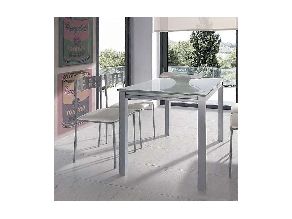 Pack de 4 sillas para salón o cocina acabado blanco, 83 cm(alto)46 cm(ancho)39 cm(largo)