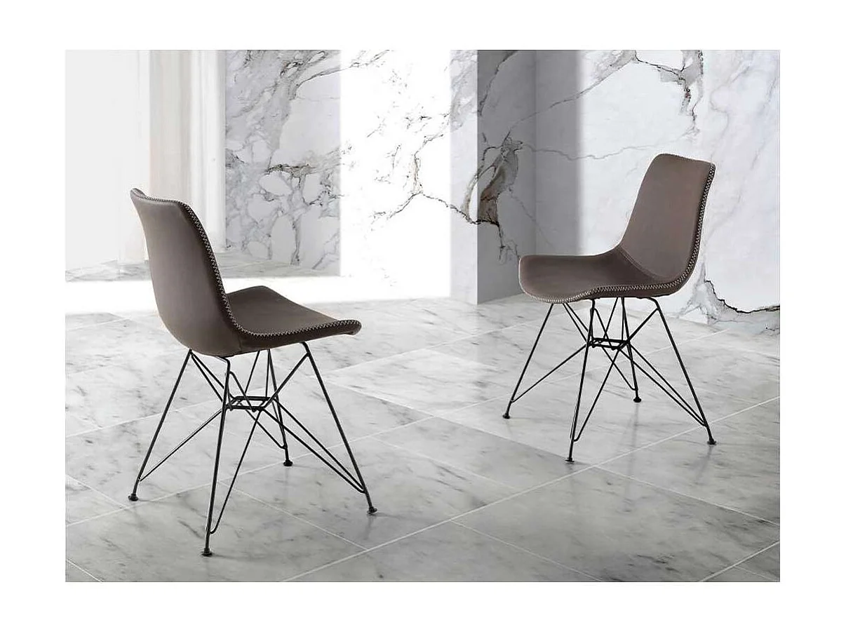 Pack de 2 sillas Mar en color marrón 52 x 56 x 82.5/46 cm (largo x ancho x alto)