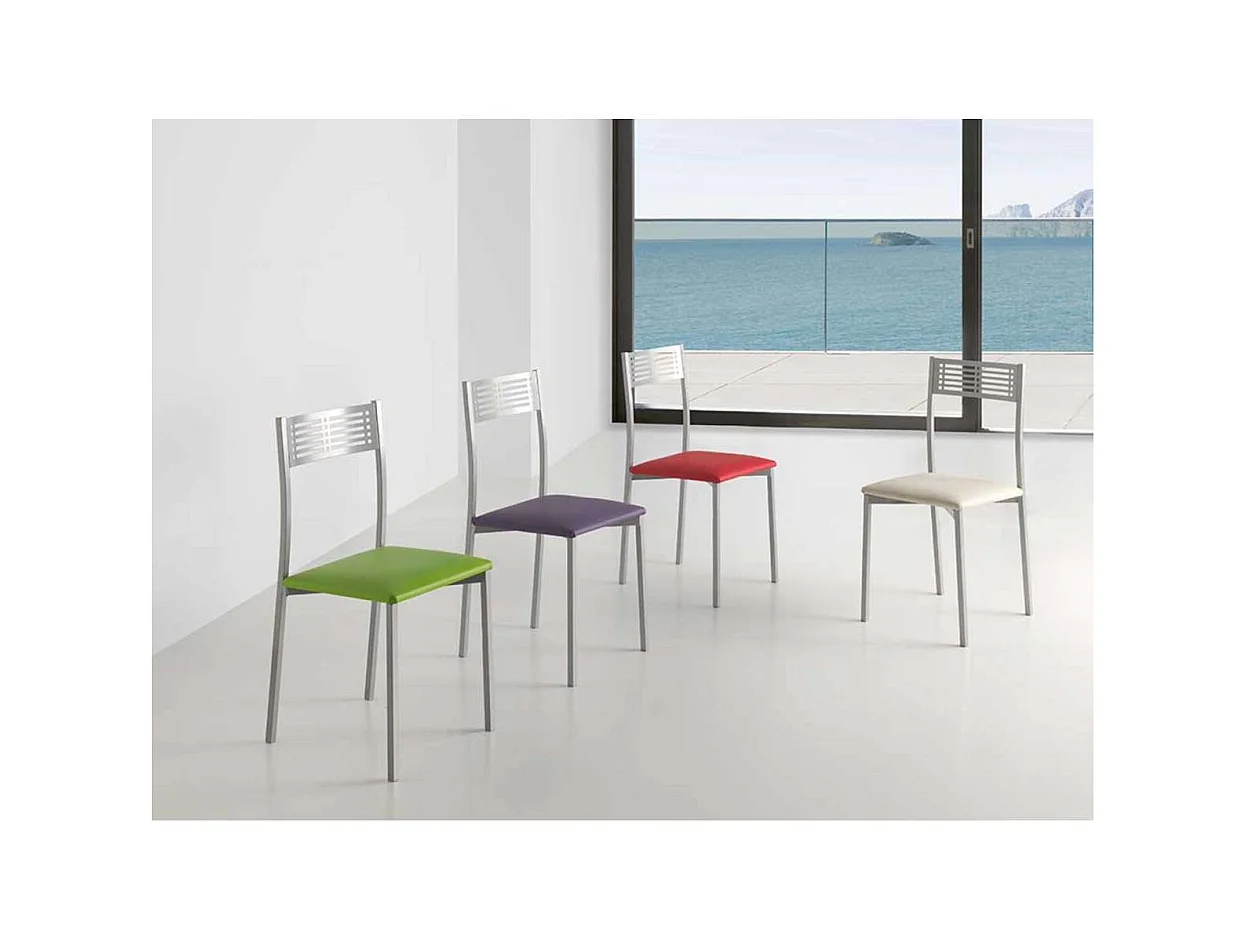 Pack de 4 sillas Laura en polipiel negro, 41 x 47 x 86 cm (largo x ancho x alto)