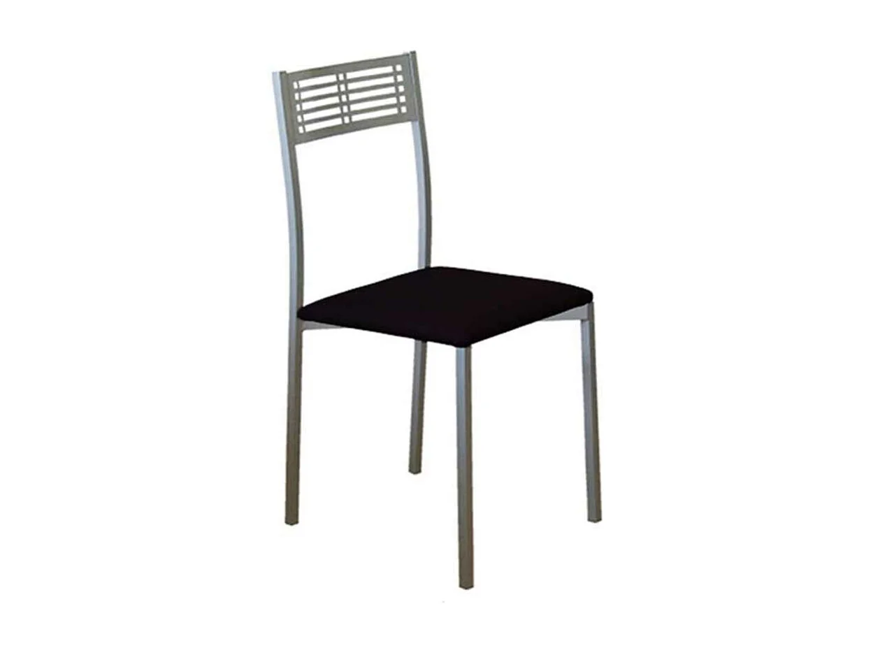 Pack de 4 sillas Laura en polipiel negro, 41 x 47 x 86 cm (largo x ancho x alto)