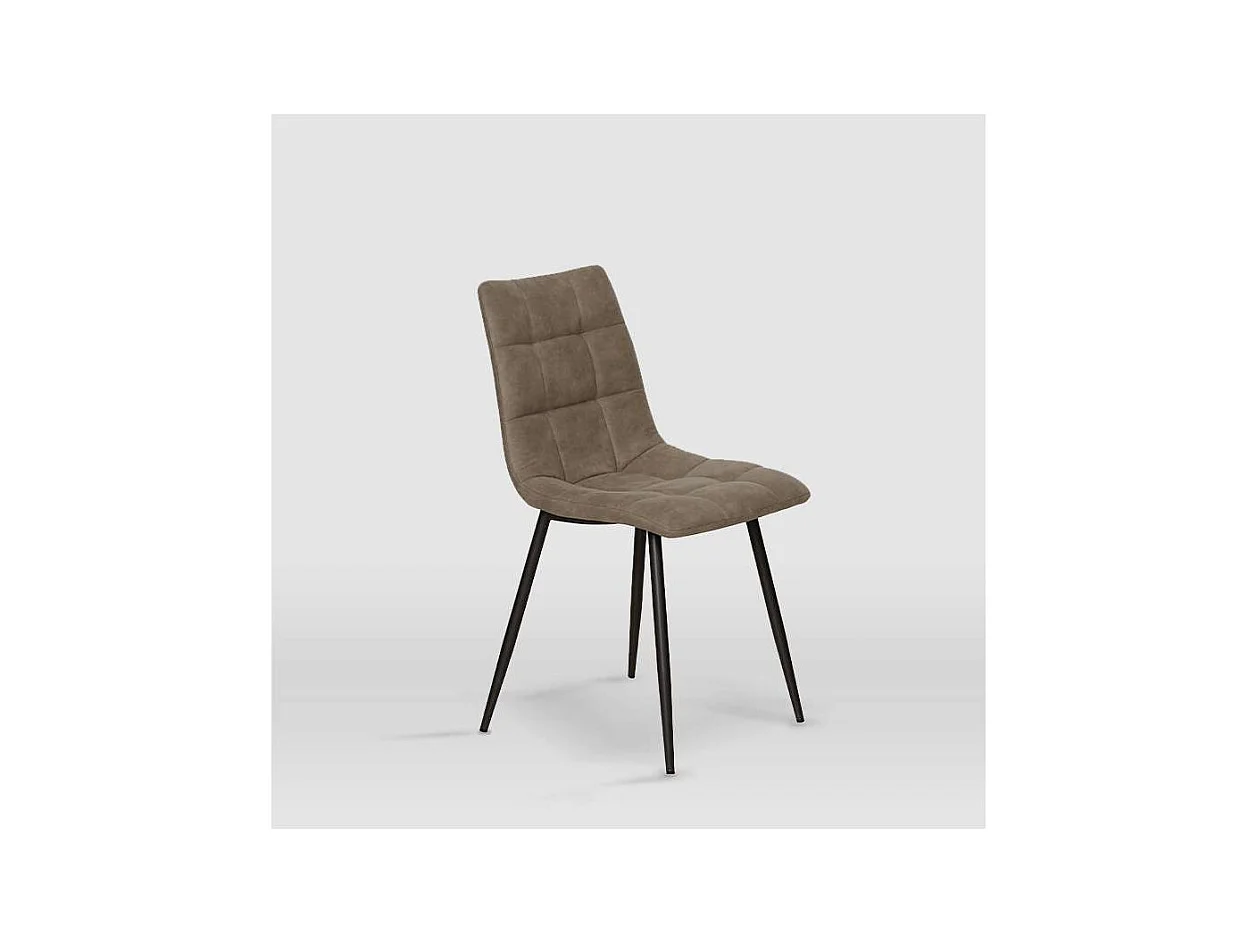 Pack de 4 sillas modelo Ivy tapizadas en microfibra visón, 51cm(ancho ) 87.5cm(altura) 54