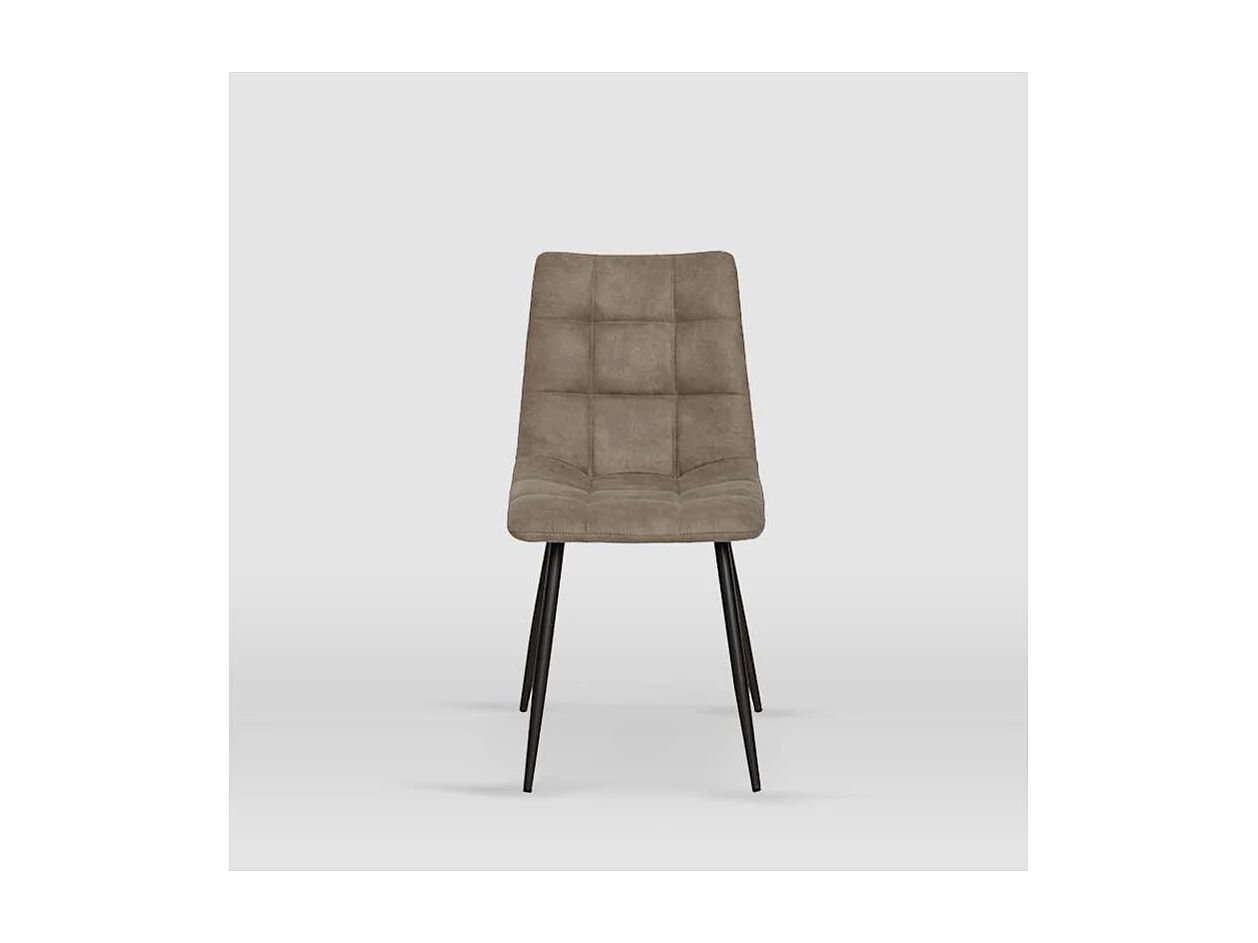 Pack de 4 sillas modelo Ivy tapizadas en microfibra visón, 51cm(ancho ) 87.5cm(altura) 54