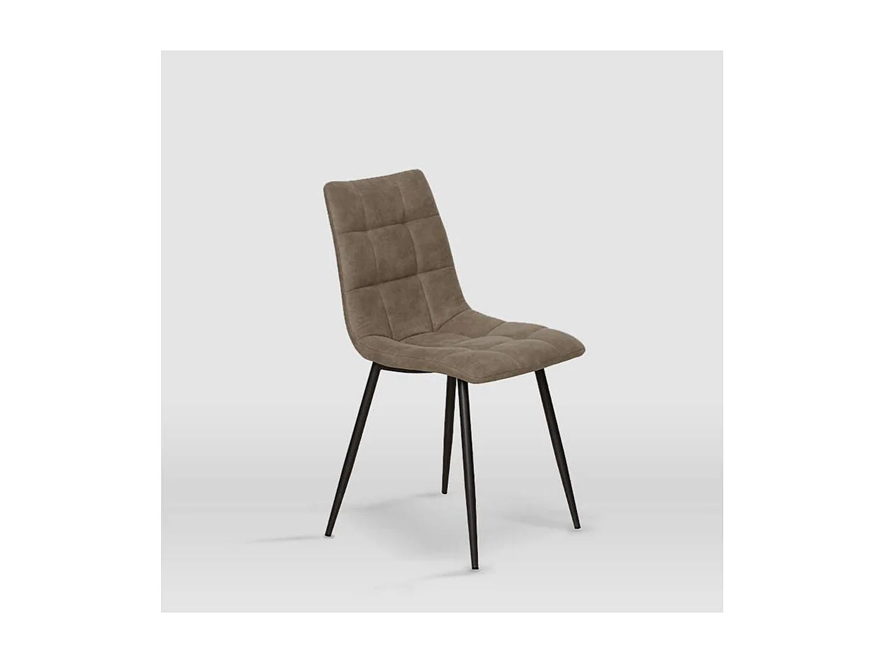 Pack de 4 sillas modelo Ivy tapizadas en microfibra visón, 51cm(ancho ) 87.5cm(altura) 54