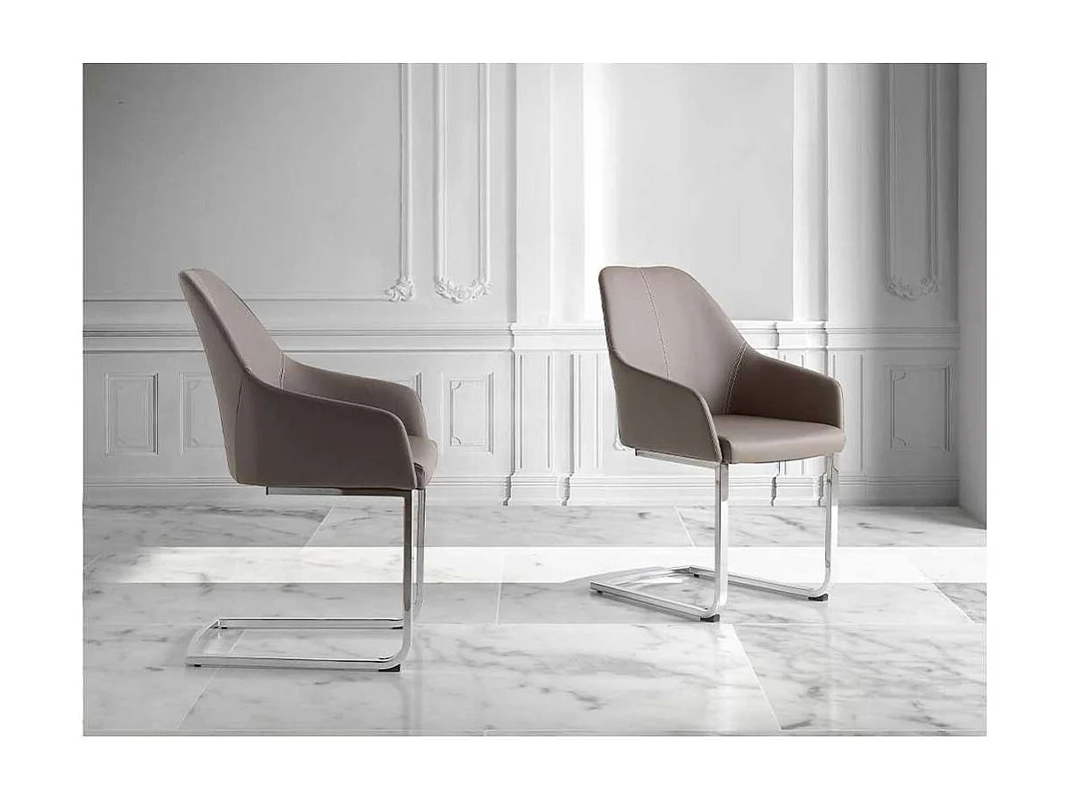 Pack de 2 sillas Lina en color gris topo 55 x 58 x 88/46 cm (largo x ancho x alto)