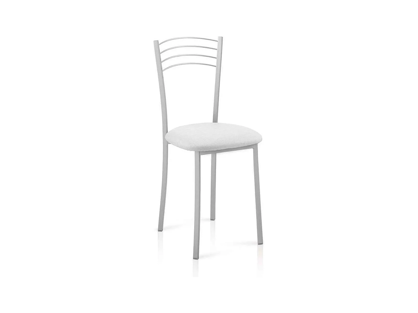 Pack de 4 sillas Md-Gabia tapizadas en tejido PU blanco, 89cm(alto) 40cm(ancho) 45cm(largo