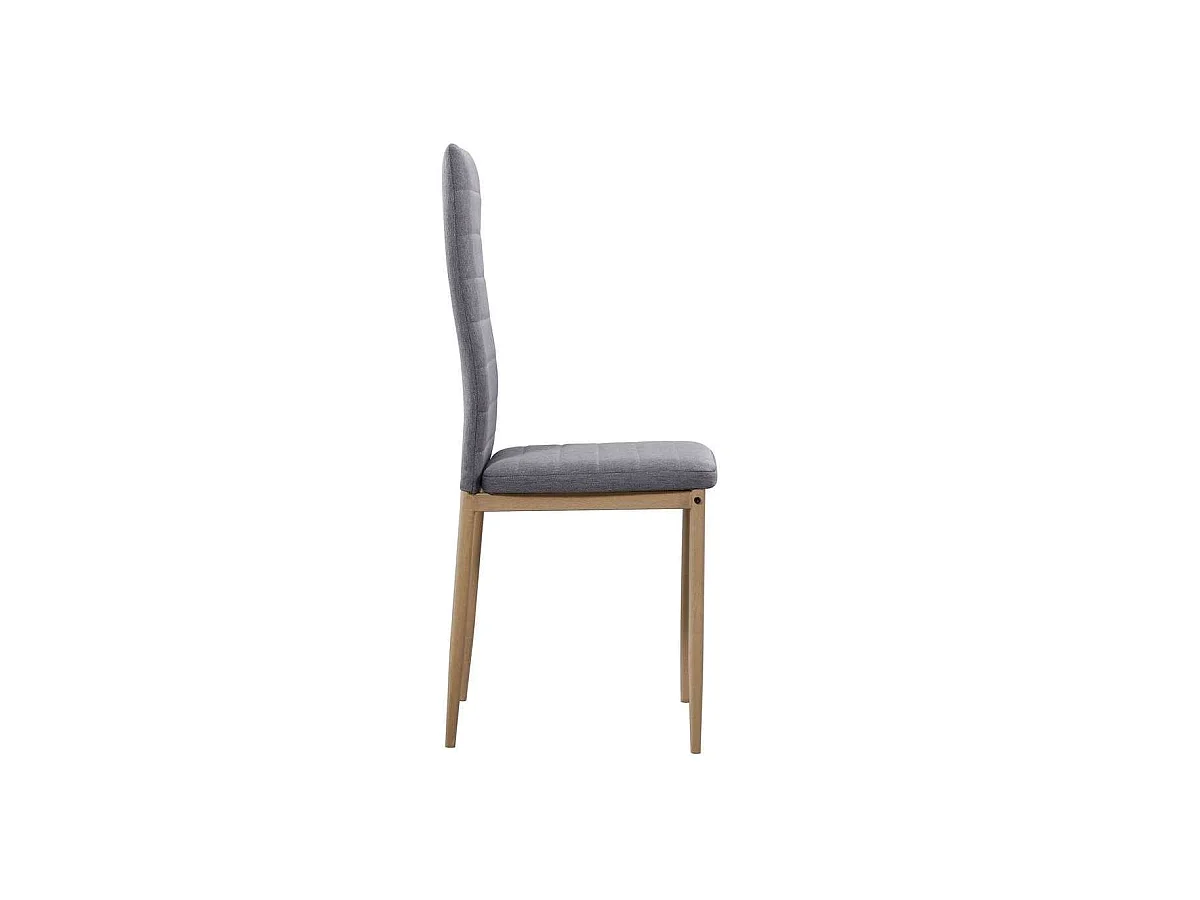 Pack de 4 sillas Md-Galera tapizadas en tejido PU gris, 93cm(alto) 43cm(ancho) 42.5cm(larg