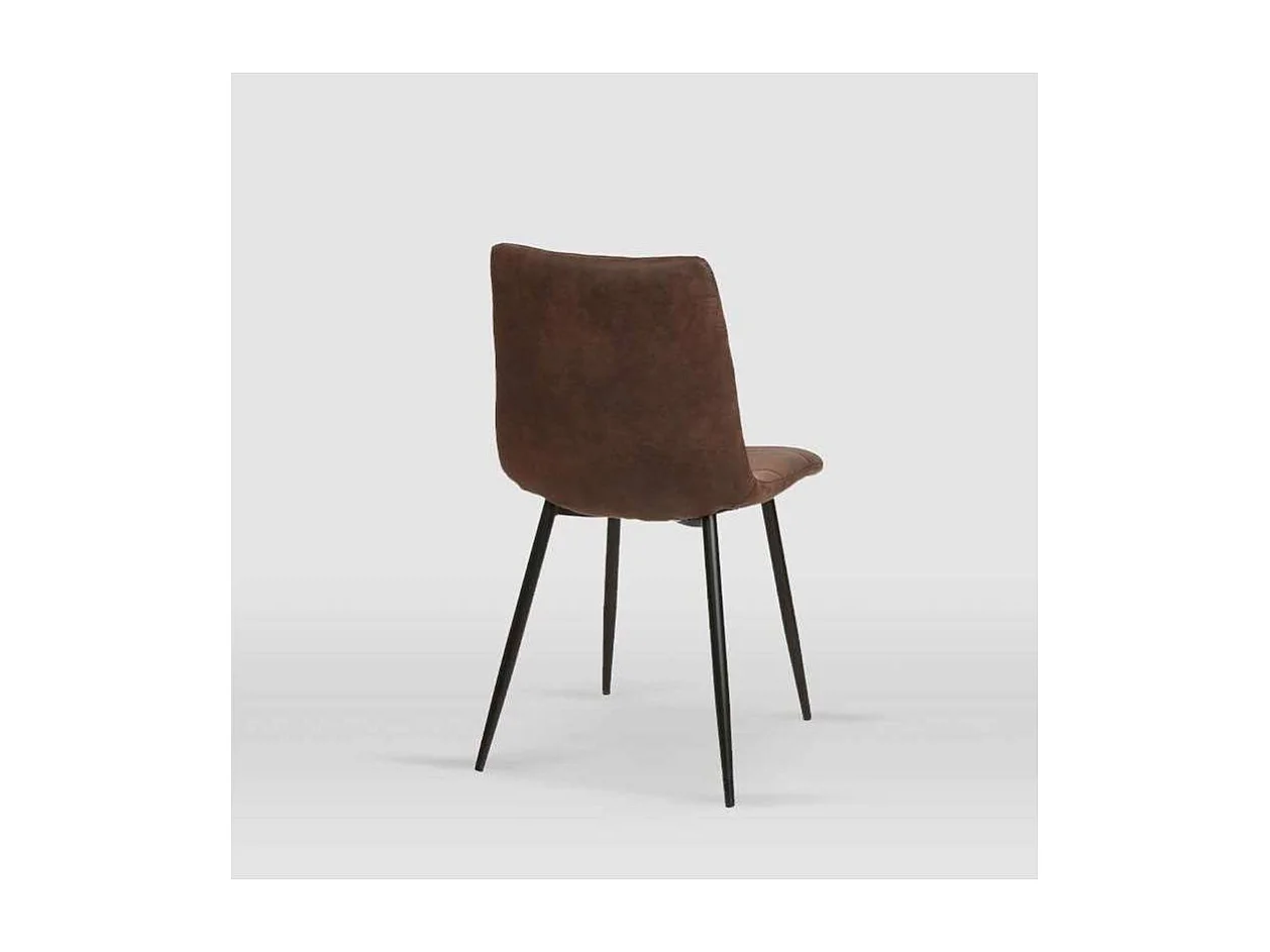 Pack de 4 sillas modelo Ivy tapizadas en microfibra chocolate, 51cm(ancho ) 87.5cm(altura)
