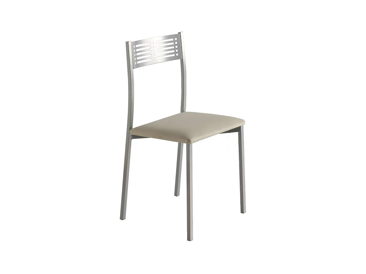 Pack de 4 sillas Laura en polipiel beige, 41 x 47 x 86 cm (largo x ancho x alto)