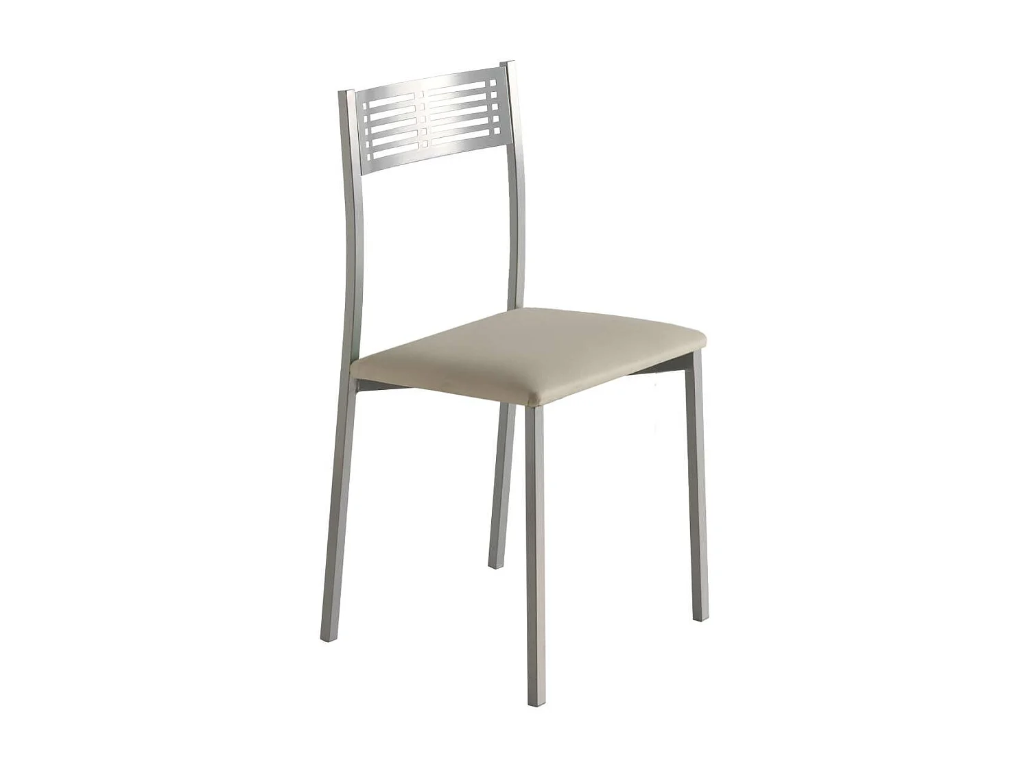 Pack de 4 sillas Laura en polipiel beige, 41 x 47 x 86 cm (largo x ancho x alto)