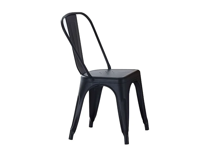 Pack de 4 sillas de comedor Tolix acabado negro, 45 x 45 x 85 cm (ancho x largo x alto)