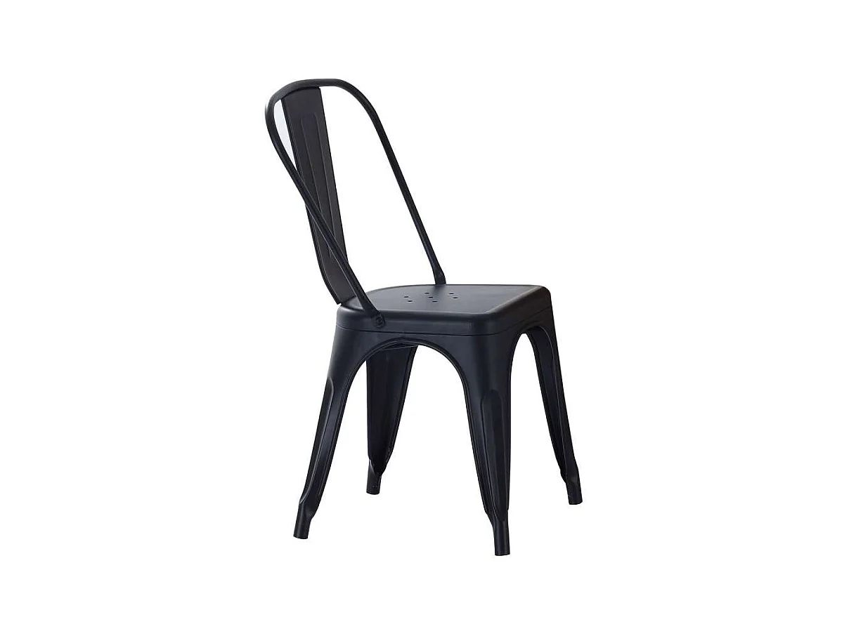 Pack de 4 sillas de comedor Tolix acabado negro, 45 x 45 x 85 cm (ancho x largo x alto)