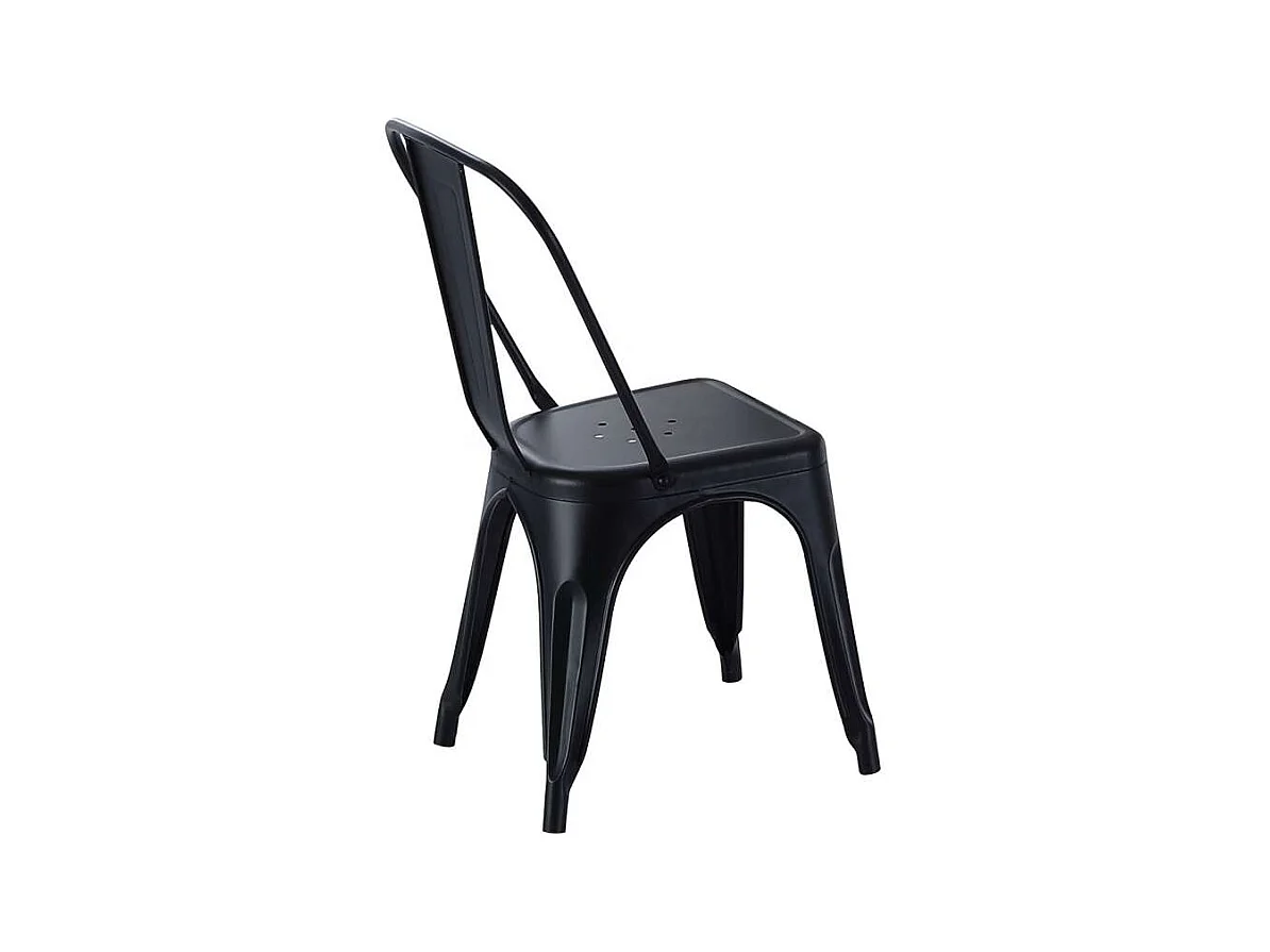 Pack de 4 sillas de comedor Tolix acabado negro, 45 x 45 x 85 cm (ancho x largo x alto)