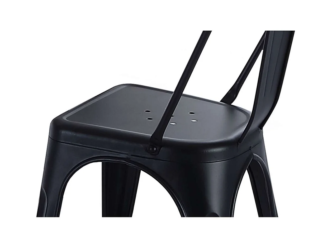 Pack de 4 sillas de comedor Tolix acabado negro, 45 x 45 x 85 cm (ancho x largo x alto)