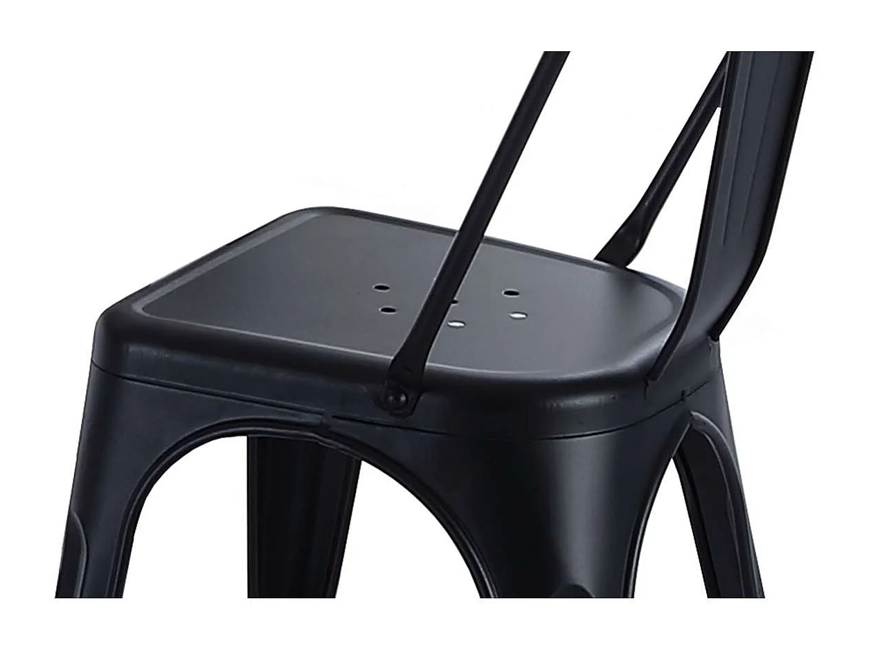 Pack de 4 sillas de comedor Tolix acabado negro, 45 x 45 x 85 cm (ancho x largo x alto)