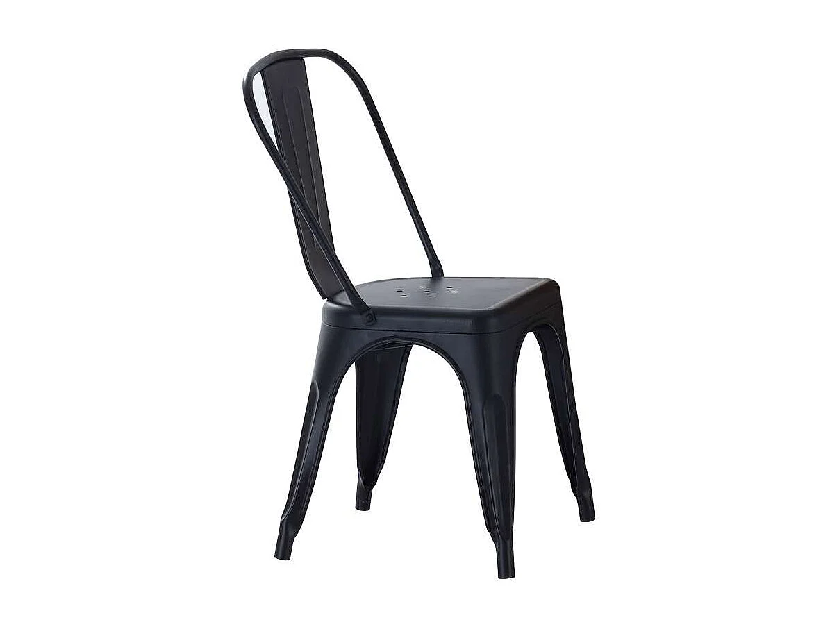 Pack de 4 sillas de comedor Tolix acabado negro, 45 x 45 x 85 cm (ancho x largo x alto)