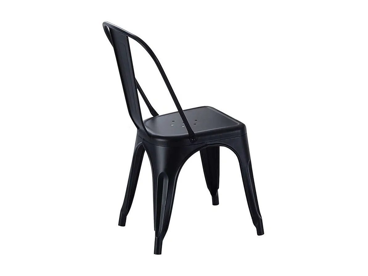 Pack de 4 sillas de comedor Tolix acabado negro, 45 x 45 x 85 cm (ancho x largo x alto)