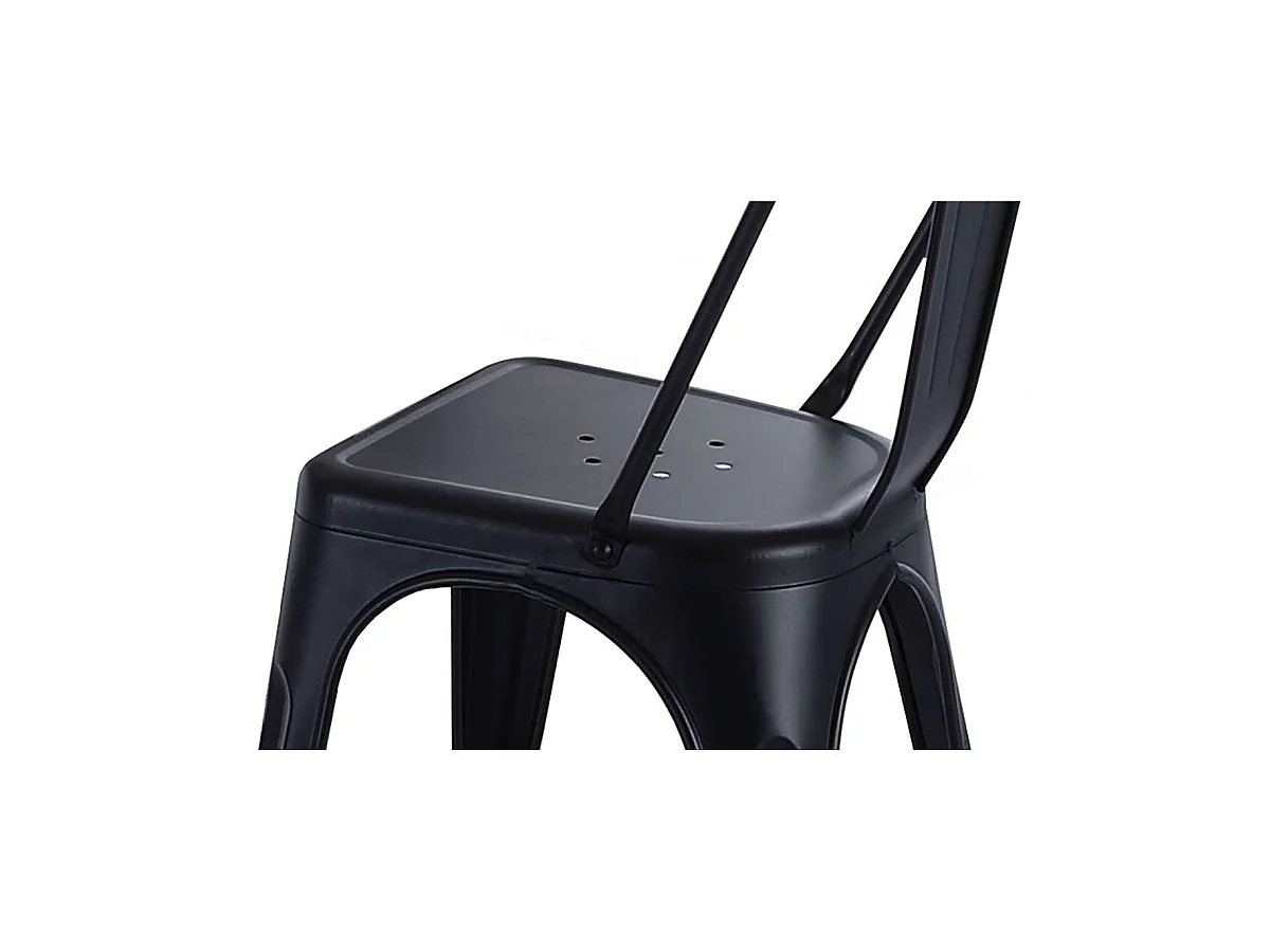 Pack de 4 sillas de comedor Tolix acabado negro, 45 x 45 x 85 cm (ancho x largo x alto)